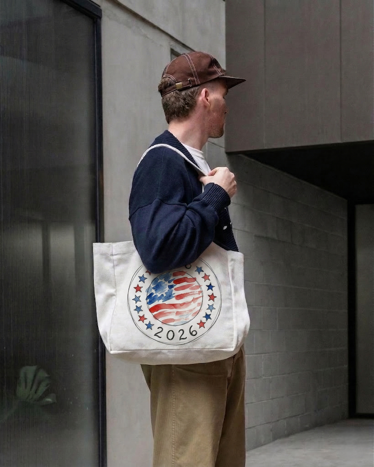 100% Freehand Painted USA 250th Anniversary Tote Bag | Independence Day Gift