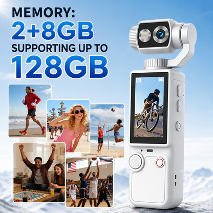 Q7 Pocket 4K Gimbal Camera with 180° Rotating Lens, Auto Focus & EIS
