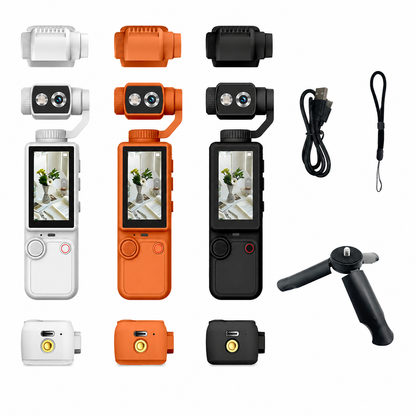 Q7 Pocket 4K Gimbal Camera with 180° Rotating Lens, Auto Focus & EIS