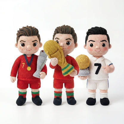 WoolyArtis™ - Emotional Support Art CR7 Crochet Doll - WoolyArtis