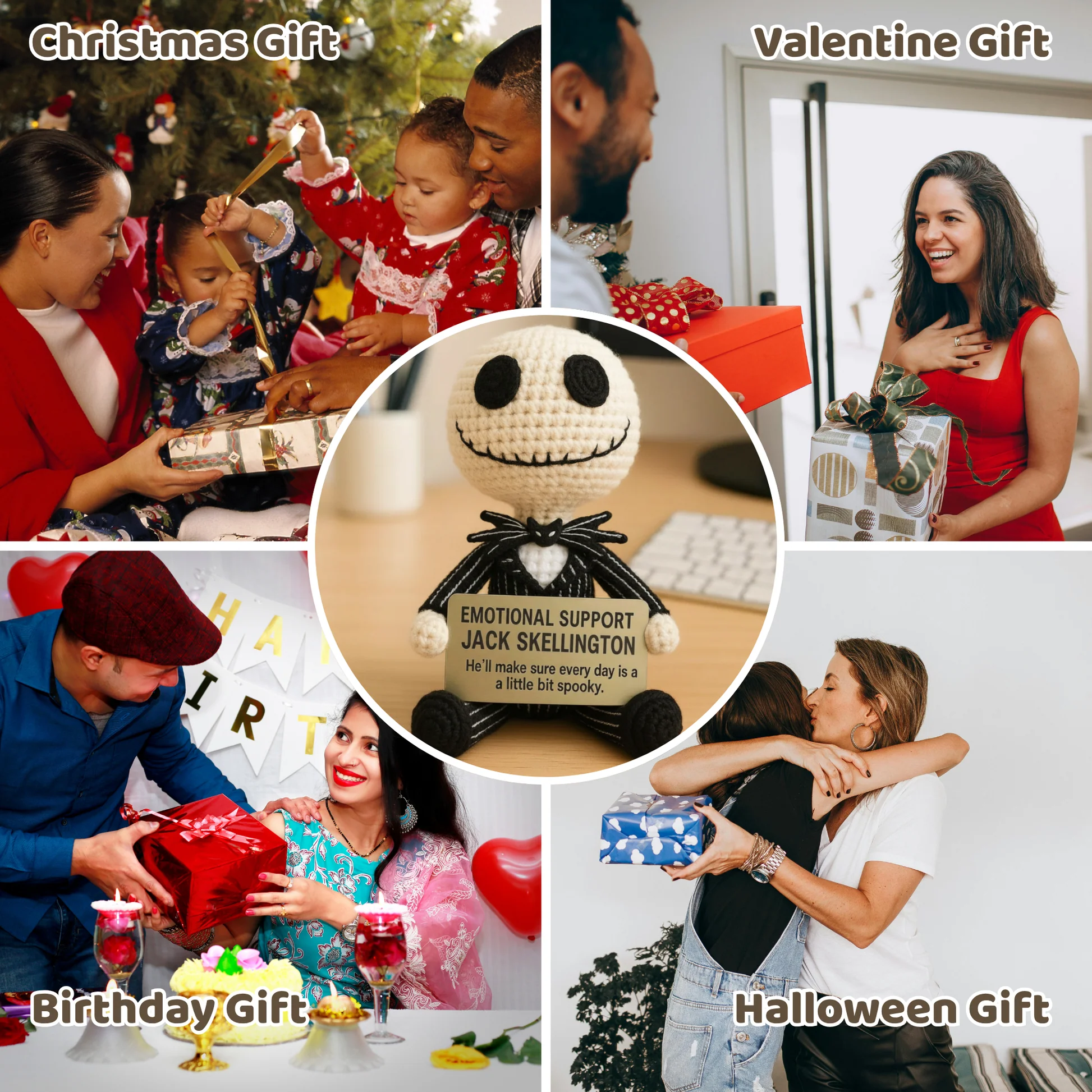 WoolyArtis™ - Emotional Support Art Jack Skellington Crochet Doll - WoolyArtis