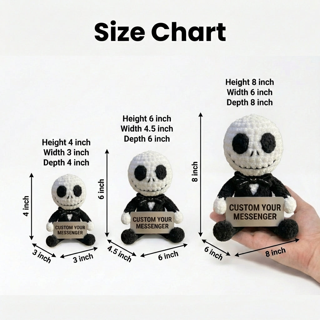 WoolyArtis™ - Emotional Support Art Jack Skellington Crochet Doll - WoolyArtis