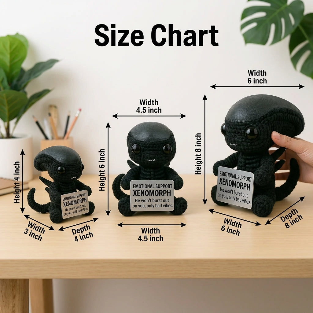 WoolyArtis™ - Emotional Support Art Xenomorph Crochet Doll - WoolyArtis
