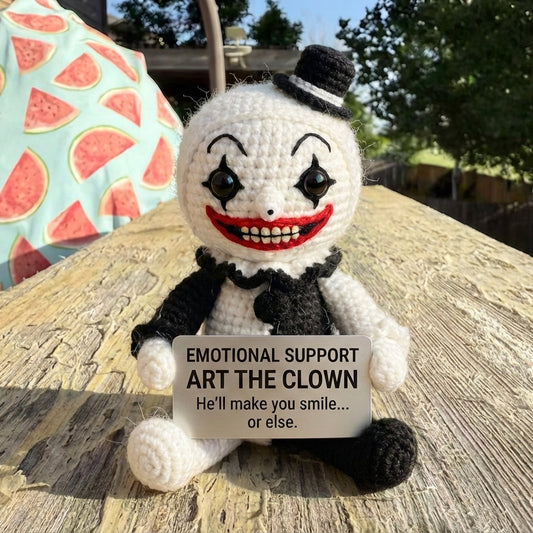 WoolyArtis™ - Emotional Support Art the Clown Crochet Doll - WoolyArtis