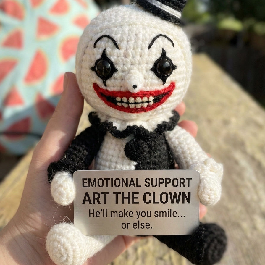 WoolyArtis™ - Emotional Support Art the Clown Crochet Doll - WoolyArtis