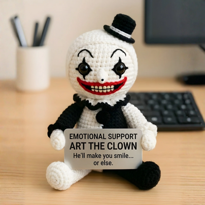 WoolyArtis™ - Emotional Support Art the Clown Crochet Doll - WoolyArtis