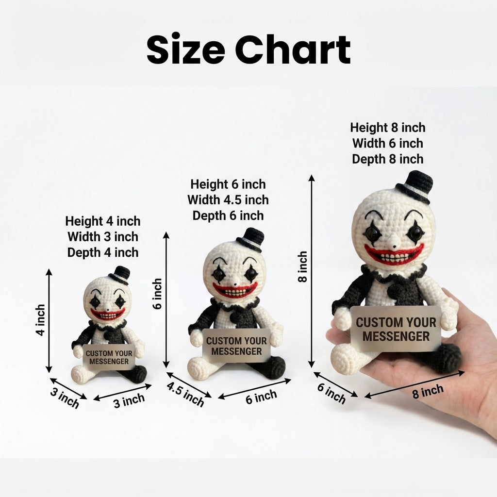 WoolyArtis™ - Emotional Support Art the Clown Crochet Doll - WoolyArtis