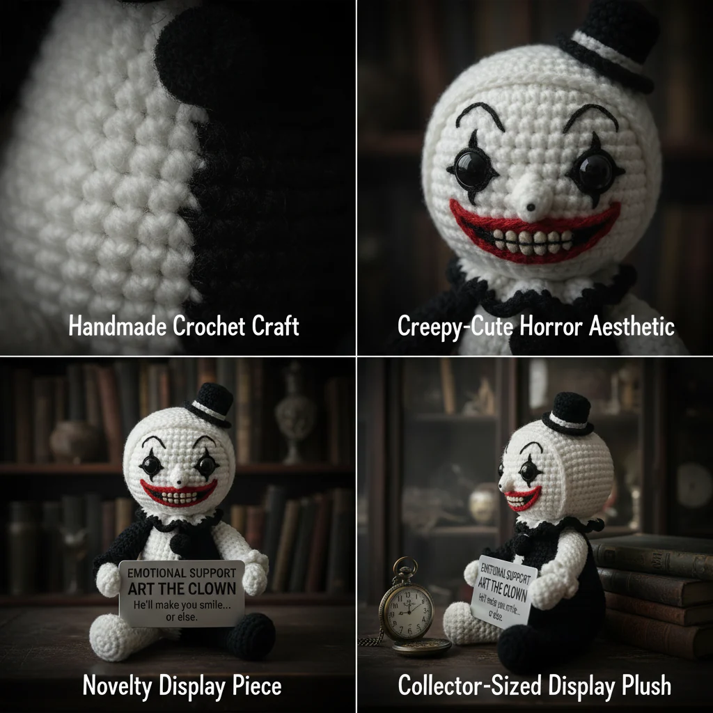 WoolyArtis™ - Emotional Support Art the Clown Crochet Doll - WoolyArtis
