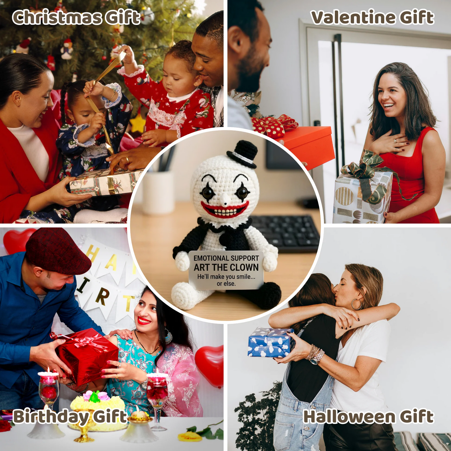 WoolyArtis™ - Emotional Support Art the Clown Crochet Doll - WoolyArtis