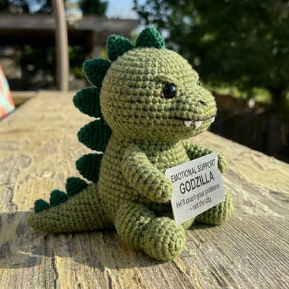 WoolyArtis™ - Emotional Support Godzilla Crochet Doll - WoolyArtis