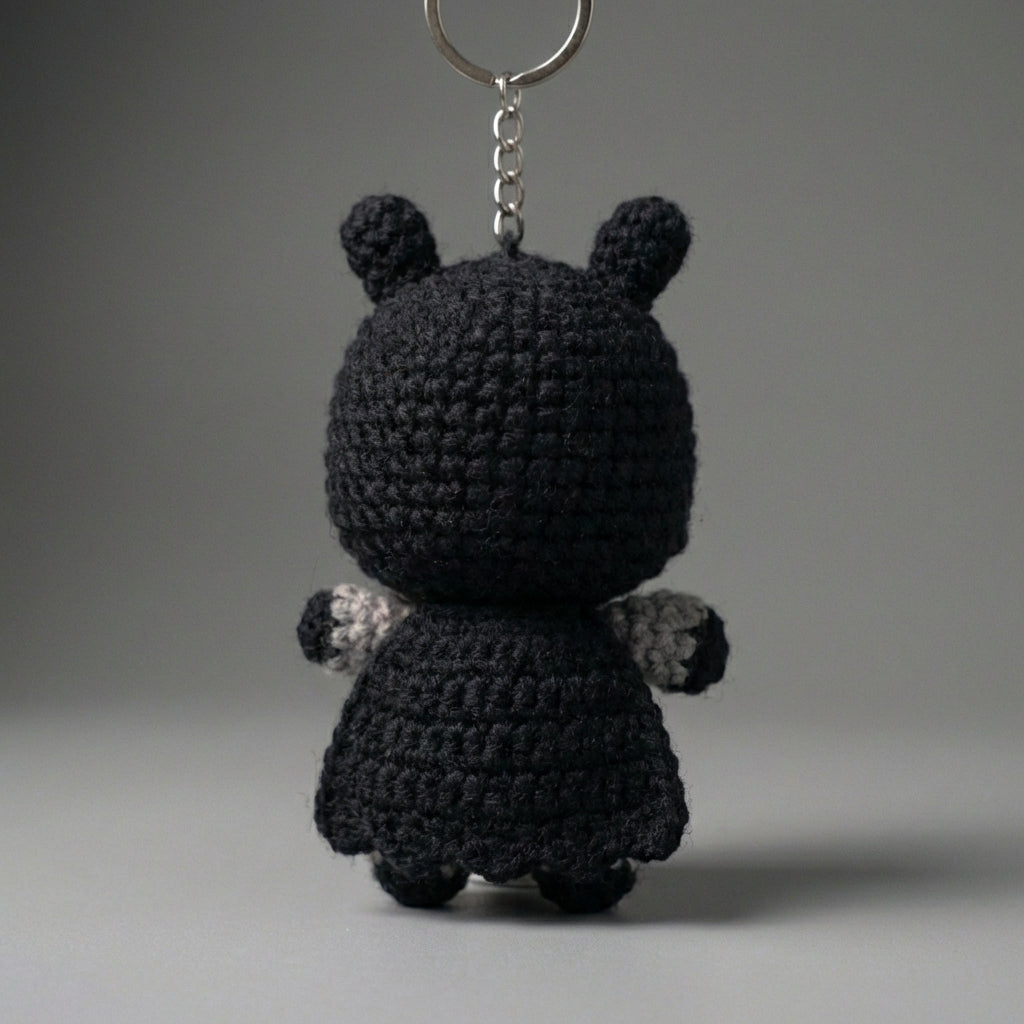 WoolyArtis™ - Handmade Crochet Batman Keychain & Car Mirror Hanging Accessory - WoolyArtis