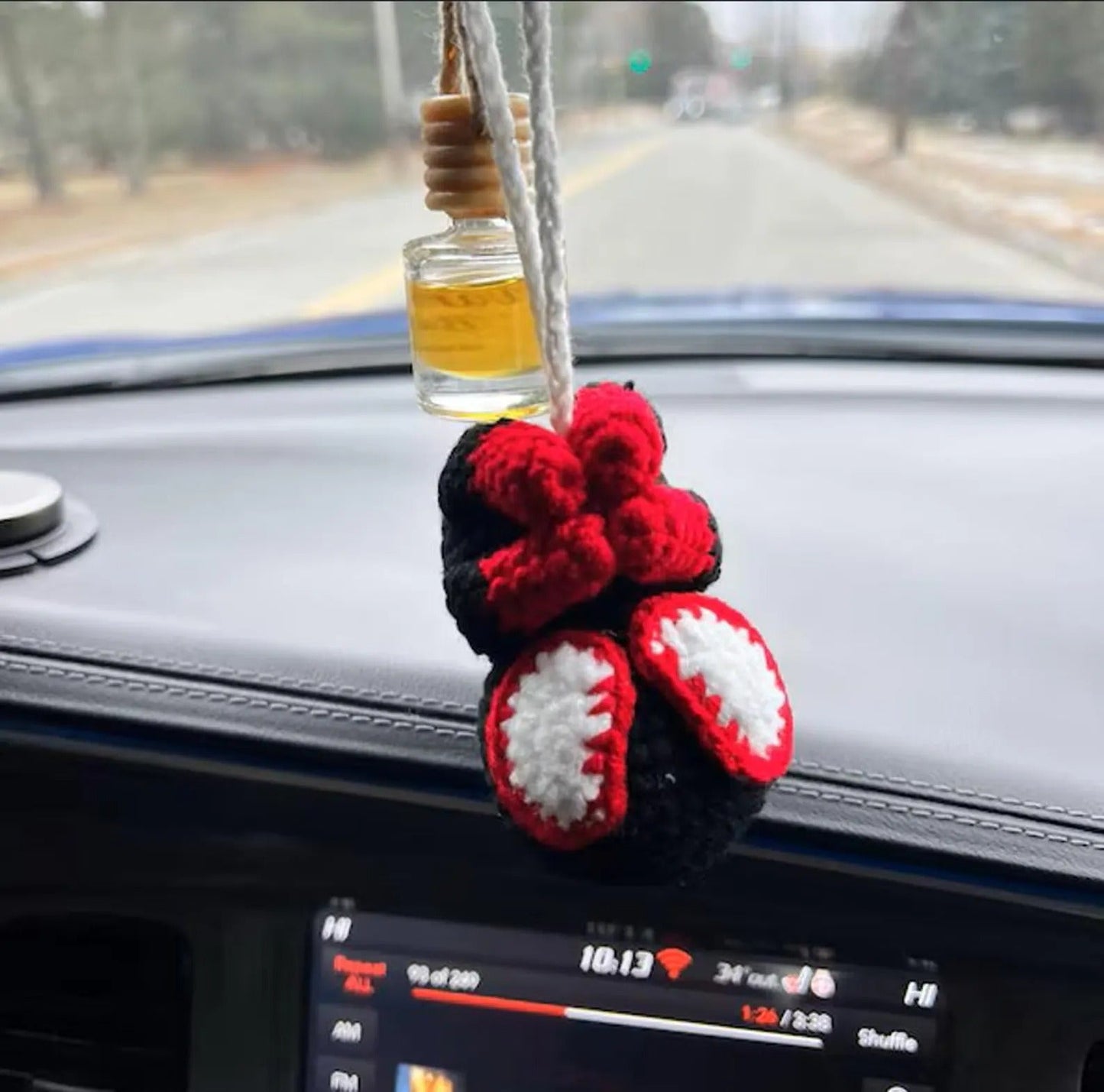 WoolyArtis™ - Handmade Crochet Spider Car Hanging - WoolyArtis