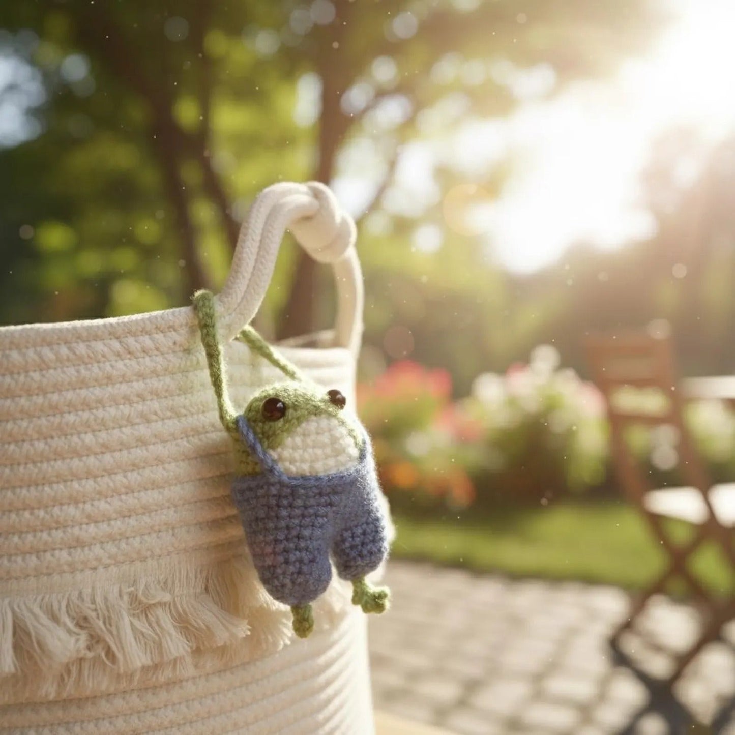 WoolyArtis™ Handmade Frog Amigurumi - Blue Overalls Style - WoolyArtis