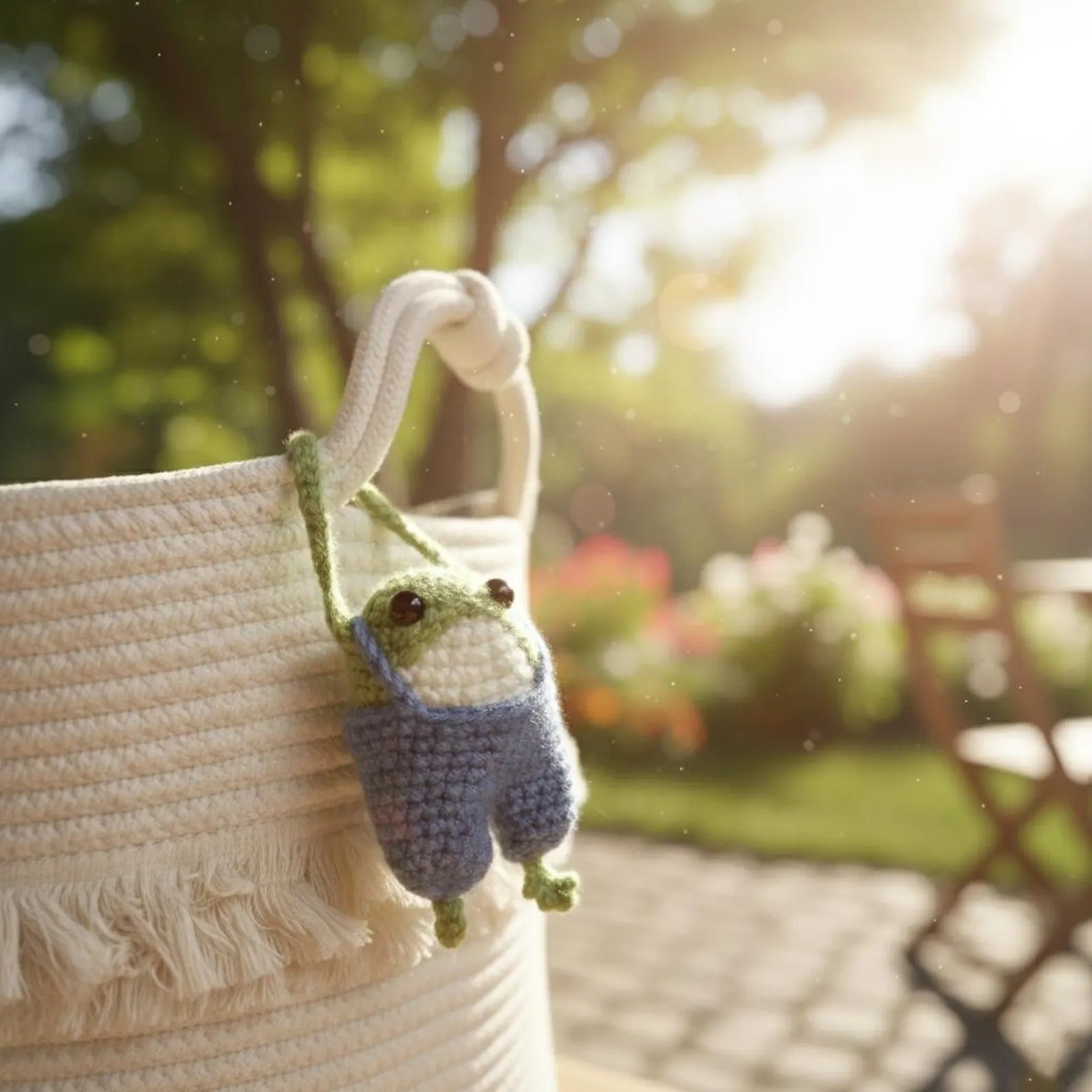 WoolyArtis™ Handmade Frog Amigurumi - Blue Overalls Style - WoolyArtis