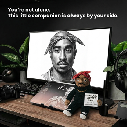 Woolyartis | Emotional Support Tupac Crochet Doll - Cozy Amigurumi Doll for Stress Relief - WoolyArtis