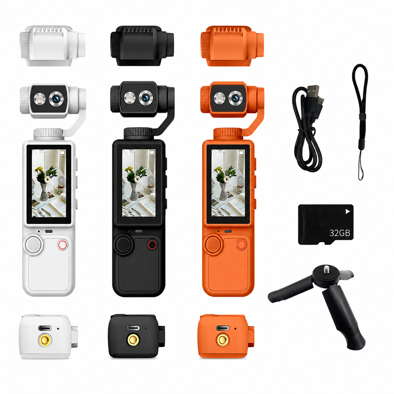Q7 Pocket 4K Gimbal Camera with 180° Rotating Lens, Auto Focus & EIS
