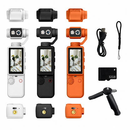 Q7 Pocket 4K Gimbal Camera with 180° Rotating Lens, Auto Focus & EIS