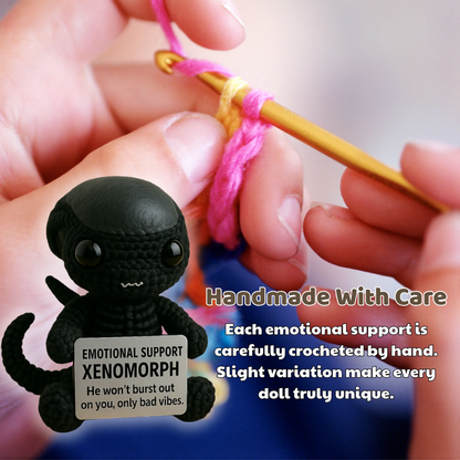 WoolyArtis™ - Emotional Support Art Xenomorph Crochet Doll - WoolyArtis