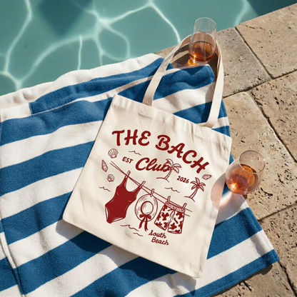 Custom The Bach Club South Beach Bag | Hand Drawn Tote Bag